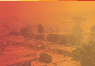 A hazy view of a village